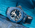 Bespoke Watch Strap in Navy Blue Crocodile