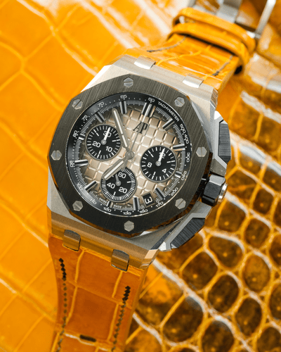 Bespoke Watch Strap in Yellow Himalayan Crocodile