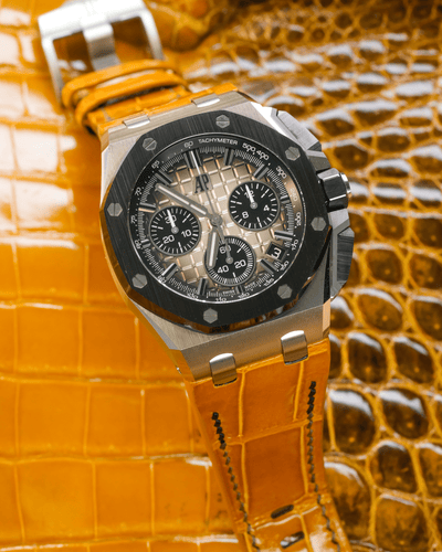 Bespoke Watch Strap in Yellow Himalayan Crocodile