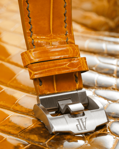 Bespoke Watch Strap in Yellow Himalayan Crocodile