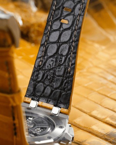 Bespoke Watch Strap in Yellow Himalayan Crocodile