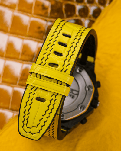 Bespoke Watch Strap in Yellow Crocodile
