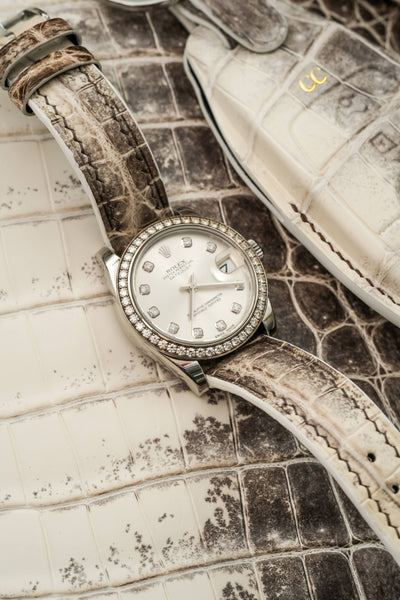 Bespoke Watch Strap in Natural Himalayan Crocodile
