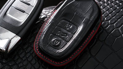 Bespoke Key Fob Cover in Black Crocodile