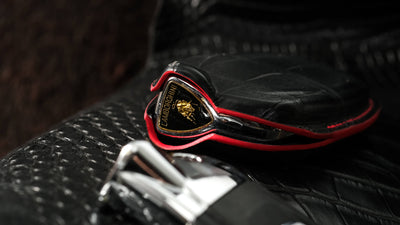 Bespoke Key Fob Cover in Black Crocodile