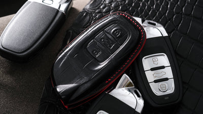 Bespoke Key Fob Cover in Black Crocodile