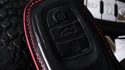 Bespoke Key Fob Cover in Black Crocodile