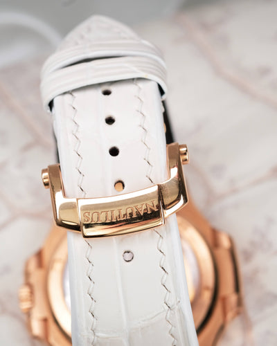 Bespoke Watch Strap in White Crocodile