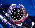 Bespoke Watch Strap in Electric Blue Crocodile