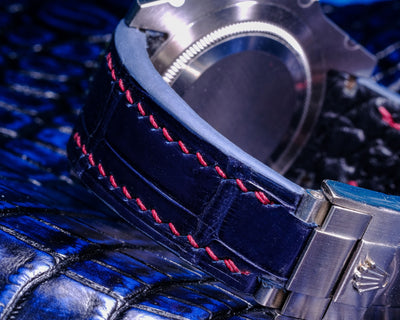 Bespoke Watch Strap in Electric Blue Crocodile