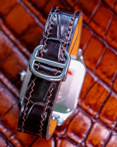 Bespoke Watch Strap in Chocolate Brown Crocodile