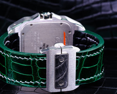 Bespoke Watch Strap in Hunter Green Crocodile