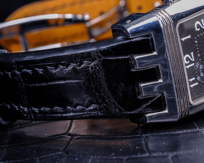 Bespoke Watch Strap In Black Crocodile