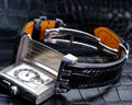 Bespoke Watch Strap In Black Crocodile