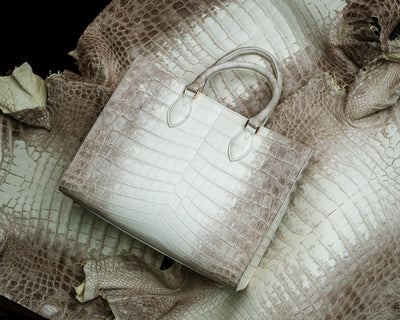 Bespoke Ladies Handbag in Natural Himalayan Crocodile