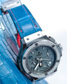Bespoke Watch Strap in Miami Blue Crocodile