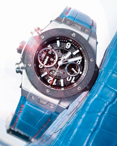 Bespoke Watch Strap in Miami Blue Crocodile