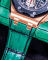 Bespoke Watch Strap in Ombre Green Crocodile