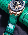 Bespoke Watch Strap in Ombre Green Crocodile