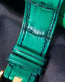 Bespoke Watch Strap in Ombre Green Crocodile