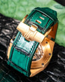 Bespoke Watch Strap in Ombre Green Crocodile