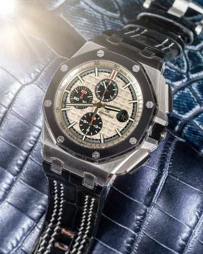 Bespoke Watch Strap in Jet Black Crocodile