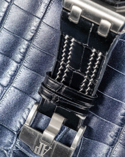 Bespoke Watch Strap in Jet Black Crocodile