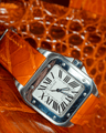 Bespoke Watch Strap in Orange Himalayan Crocodile