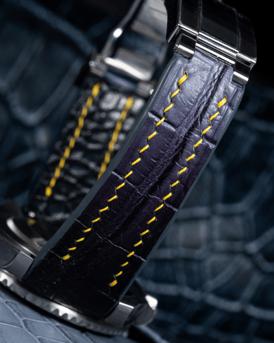 Bespoke Watch Straps in Ombre Dull & Tie Dye Blue Crocodile