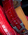 Bespoke Watch Strap in Ferrari Red Crocodile