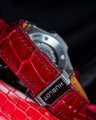 Bespoke Watch Strap in Ferrari Red Crocodile