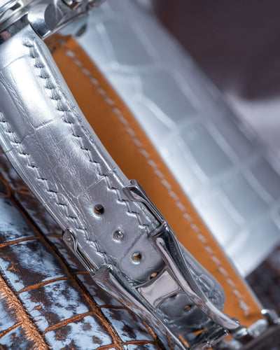 Bespoke Watch Strap in Metallic Silver Alligator