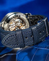 Bespoke Watch Strap In Navy Blue Chèvre