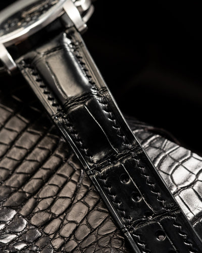 Bespoke Watch Strap in Jet Black Crocodile