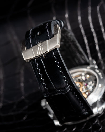Bespoke Watch Strap in Jet Black Crocodile