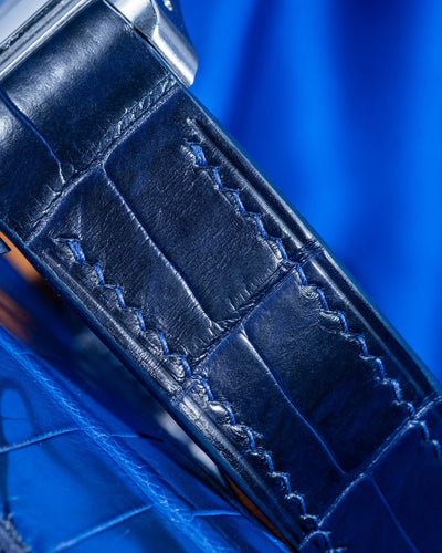 Bespoke Watch Strap in Navy Blue Crocodile