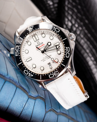 Bespoke Watch Strap in White Crocodile