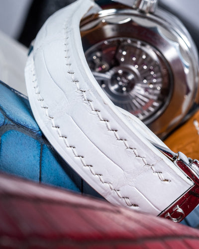 Bespoke Watch Strap in White Crocodile