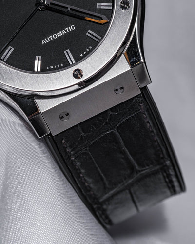 Bespoke Watch Strap in Jet Black Crocodile