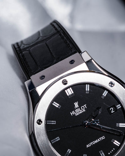 Bespoke Watch Strap in Jet Black Crocodile