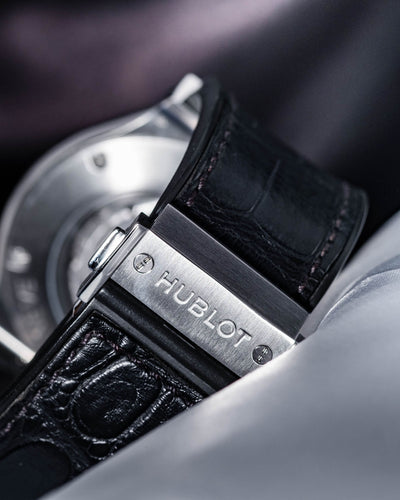 Bespoke Watch Strap in Jet Black Crocodile