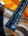 Bespoke Watch Strap in Navy Blue Crocodile