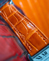 Bespoke Watch Strap in Orange Crocodile