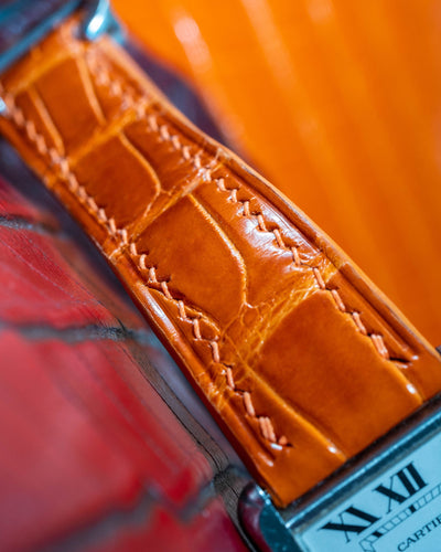 Bespoke Watch Strap in Orange Crocodile