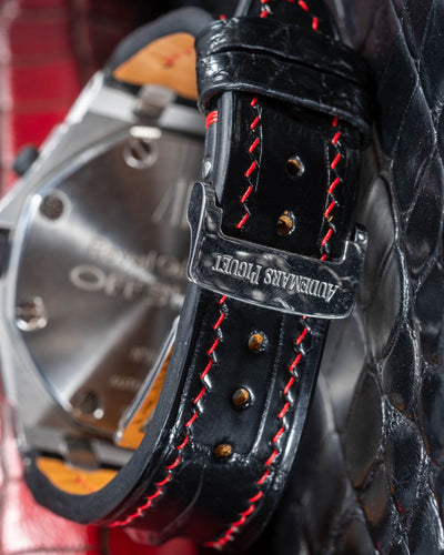 Bespoke Watch Strap in Jet Black Crocodile