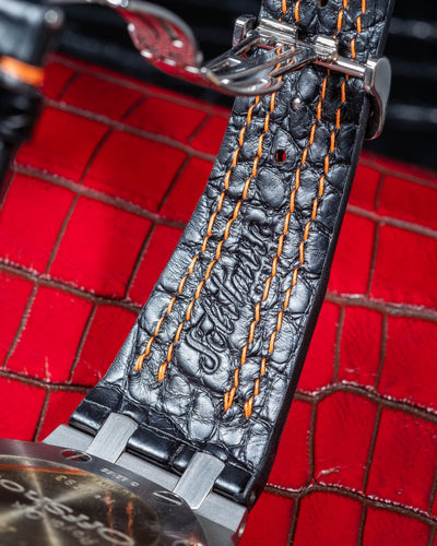 Bespoke Watch Strap in Jet Black Crocodile