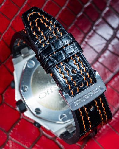 Bespoke Watch Strap in Jet Black Crocodile