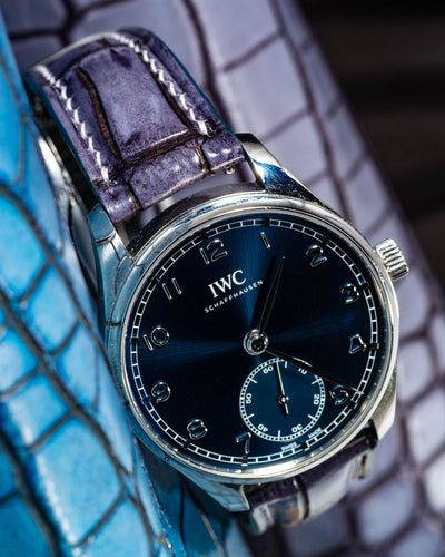 Bespoke Watch Strap in Blue Grey Rubbed Off Crocodile