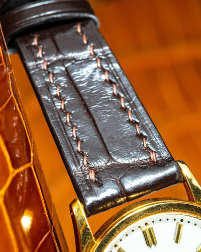 Bespoke Watch Strap in Chocolate Brown Crocodile