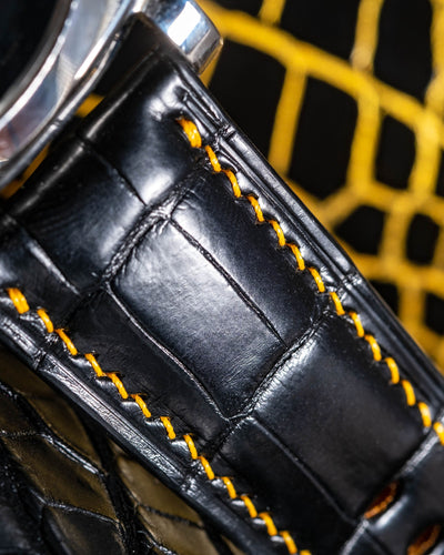 Bespoke Watch Strap in Black Crocodile